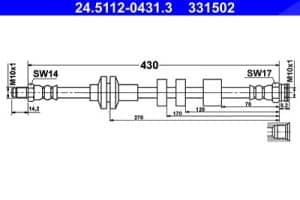 Ate Bremsschlauch [Hersteller-Nr. 24.5112-0431.3] für Alfa Romeo
