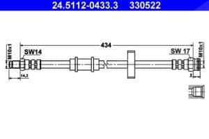 Ate Bremsschlauch [Hersteller-Nr. 24.5112-0433.3] für Fiat