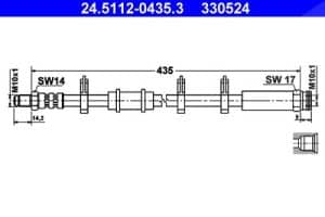 Ate Bremsschlauch [Hersteller-Nr. 24.5112-0435.3] für Citroën
