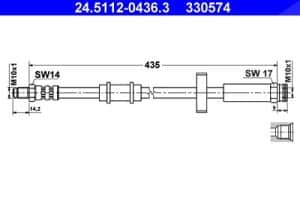 Ate Bremsschlauch [Hersteller-Nr. 24.5112-0436.3] für Citroën