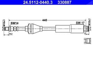 Ate Bremsschlauch [Hersteller-Nr. 24.5112-0440.3] für Fiat
