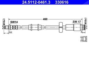 Ate Bremsschlauch [Hersteller-Nr. 24.5112-0461.3] für Citroën