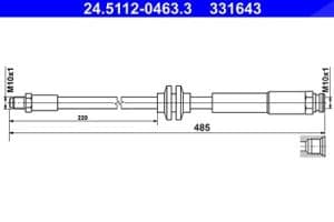Ate Bremsschlauch [Hersteller-Nr. 24.5112-0463.3] für Opel