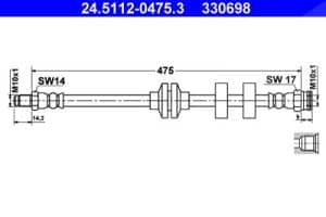 Ate Bremsschlauch [Hersteller-Nr. 24.5112-0475.3] für Fiat
