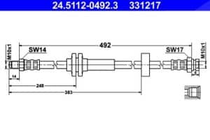 Ate Bremsschlauch [Hersteller-Nr. 24.5112-0492.3] für Citroën