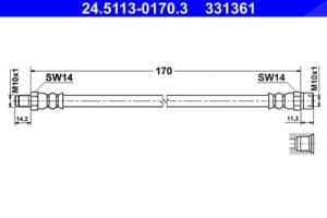 Ate Bremsschlauch [Hersteller-Nr. 24.5113-0170.3] für VW