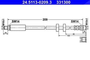 Ate Bremsschlauch [Hersteller-Nr. 24.5113-0209.3] für Audi