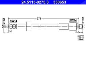 Ate Bremsschlauch [Hersteller-Nr. 24.5113-0275.3] für BMW