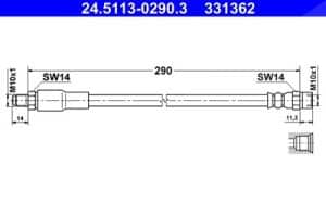 Ate Bremsschlauch [Hersteller-Nr. 24.5113-0290.3] für Volvo