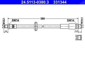Ate Bremsschlauch [Hersteller-Nr. 24.5113-0380.3] für Audi