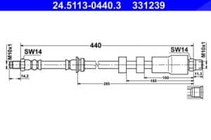 Ate Bremsschlauch [Hersteller-Nr. 24.5113-0440.3] für BMW