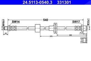 Ate Bremsschlauch [Hersteller-Nr. 24.5113-0540.3] für Mercedes-Benz