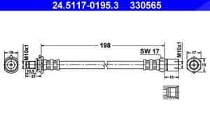 Ate Bremsschlauch [Hersteller-Nr. 24.5117-0195.3] für Opel
