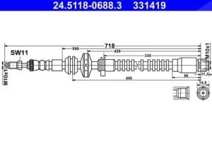 Ate Bremsschlauch [Hersteller-Nr. 24.5118-0688.3] für BMW