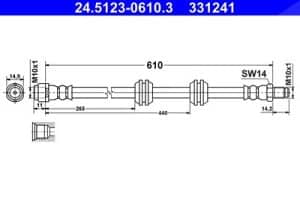 Ate Bremsschlauch [Hersteller-Nr. 24.5123-0610.3] für Mercedes-Benz