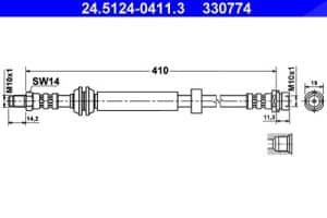 Ate Bremsschlauch [Hersteller-Nr. 24.5124-0411.3] für Ford