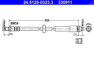 Ate Bremsschlauch [Hersteller-Nr. 24.5125-0323.3] für Audi