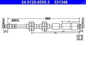 Ate Bremsschlauch [Hersteller-Nr. 24.5125-0555.3] für BMW