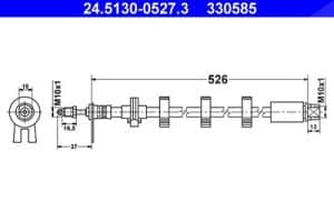 Ate Bremsschlauch [Hersteller-Nr. 24.5130-0527.3] für Peugeot