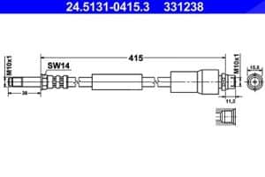Ate Bremsschlauch [Hersteller-Nr. 24.5131-0415.3] für Mercedes-Benz