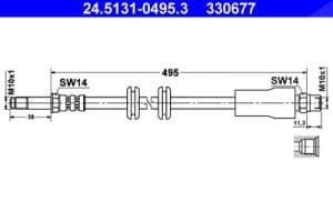 Ate Bremsschlauch [Hersteller-Nr. 24.5131-0495.3] für Mercedes-Benz