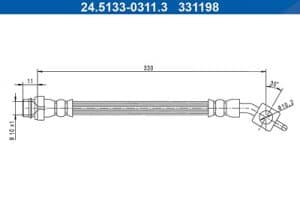 Ate Bremsschlauch [Hersteller-Nr. 24.5133-0311.3] für Ford