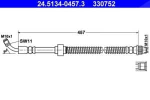Ate Bremsschlauch [Hersteller-Nr. 24.5134-0457.3] für Nissan