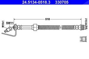 Ate Bremsschlauch [Hersteller-Nr. 24.5134-0518.3] für Opel