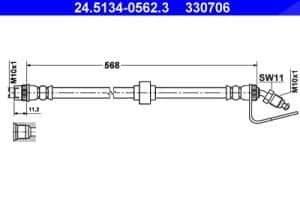 Ate Bremsschlauch [Hersteller-Nr. 24.5134-0562.3] für Opel