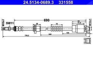 Ate Bremsschlauch [Hersteller-Nr. 24.5134-0689.3] für BMW