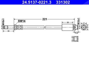 Ate Bremsschlauch [Hersteller-Nr. 24.5137-0221.3] für BMW