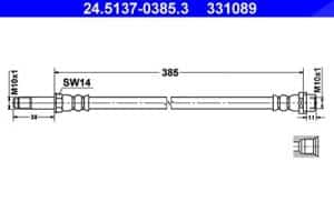 Ate Bremsschlauch [Hersteller-Nr. 24.5137-0385.3] für Mercedes-Benz