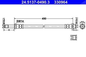 Ate Bremsschlauch [Hersteller-Nr. 24.5137-0490.3] für Mercedes-Benz