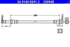 Ate Bremsschlauch [Hersteller-Nr. 24.5140-0241.3] für VW