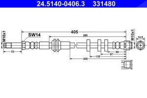 Ate Bremsschlauch [Hersteller-Nr. 24.5140-0406.3] für Audi