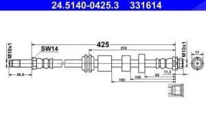 Ate Bremsschlauch [Hersteller-Nr. 24.5140-0425.3] für Volvo