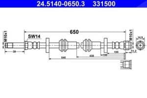 Ate Bremsschlauch [Hersteller-Nr. 24.5140-0650.3] für Audi