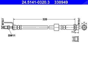 Ate Bremsschlauch [Hersteller-Nr. 24.5141-0320.3] für Ford