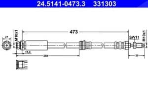 Ate Bremsschlauch [Hersteller-Nr. 24.5141-0473.3] für Ford