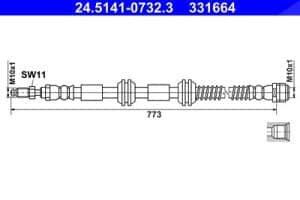 Ate Bremsschlauch [Hersteller-Nr. 24.5141-0732.3] für Porsche