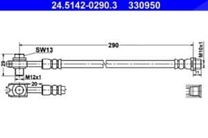 Ate Bremsschlauch [Hersteller-Nr. 24.5142-0290.3] für VW