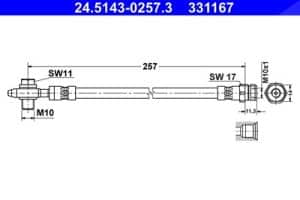 Ate Bremsschlauch [Hersteller-Nr. 24.5143-0257.3] für Audi