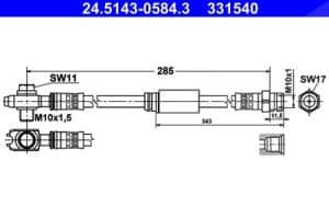 Ate Bremsschlauch [Hersteller-Nr. 24.5143-0584.3] für VW