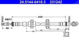 Ate Bremsschlauch [Hersteller-Nr. 24.5144-0410.3] für Renault