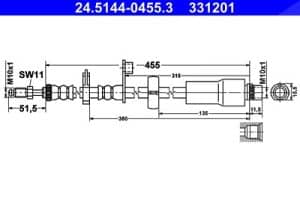 Ate Bremsschlauch [Hersteller-Nr. 24.5144-0455.3] für Citroën