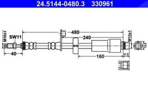 Ate Bremsschlauch [Hersteller-Nr. 24.5144-0480.3] für Citroën