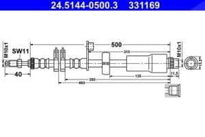 Ate Bremsschlauch [Hersteller-Nr. 24.5144-0500.3] für Citroën