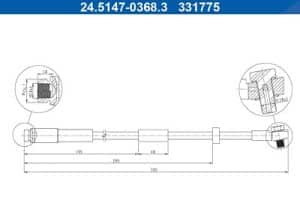 Ate Bremsschlauch [Hersteller-Nr. 24.5147-0368.3] für Jaguar