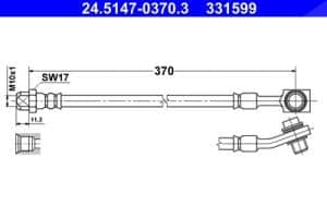 Ate Bremsschlauch [Hersteller-Nr. 24.5147-0370.3] für Mercedes-Benz