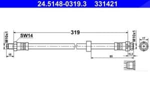 Ate Bremsschlauch [Hersteller-Nr. 24.5148-0319.3] für Ford